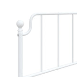 ZNTS Metal Bed Frame with Headboard and Footboard White 90x200 cm 373947