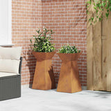 Pillar Planter 2 pcs Silver 35 x 35 x 73 cm 873851