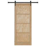 Sliding Door ORKDAL Brown 86 x 211 cm Solid Pine Wood 3333792