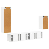 TV Cabinet Set Wall-mounted 4 pcs White Engineered Wood 3409006