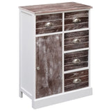 Sideboard with 10 Drawers Brown 113x30x79 cm Wood 284174