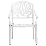 ZNTS 3 Piece Bistro Set White Cast Aluminium 3216339