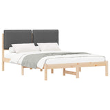 Bed Frame with Upholstered Headboard Dark Grey 140 x 190 cm 877845