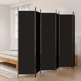6-Panel Room Divider Black 300x200 cm Fabric 350193