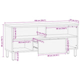 TV Cabinet White Wash Finish 100 x 33 x 46 cm Solid Mango Wood 4017880