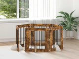 Foldable Dog Gate with Stands 6 pcs Smoked Oak 362 cm 892105