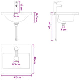 Bathroom Vanity with Sink White 42 x 40 x 84.5 cm 890024