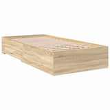 Bed Frame with Drawer Brown 90 x 190 cm Engineered Wood 3345122