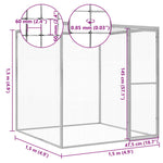 ZNTS Cat Cage 1.5x1.5x1.5 m Galvanised Steel 146356