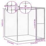 ZNTS Cat Cage 1.5x1.5x1.5 m Galvanised Steel 146356