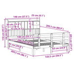ZNTS Bookcase Bed without Mattress Wax Brown 140x200 cm Solid Wood Pine 3322814