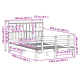 Bookcase Bed without Mattress Wax Brown 140x200 cm Solid Wood Pine 3322814