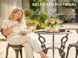 Outsunny Outdoor Bistro Set Vintage Rose Design Patio Furniture Set with Round Table and 2 Chairs T3398P555011
