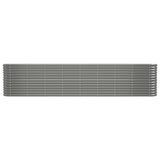 Garden Raised Bed Galvanised Steel 332x40x68 cm Grey 318909