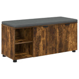 Hall Bench with Cushion with Shelf Smoked Oak 100 x 38 x 46 cm 891516