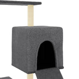Cat Tree with Sisal Scratching Posts Dark Grey 130.5 cm 172042