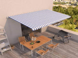 Manual Retractable Awning 500x350 cm Blue and White 3069016