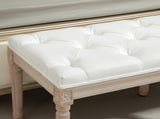 Vintage French Look Bed End Bench - Cream White T3398P343298