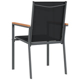 Garden Chair Set of 2 Black Textilene, powder-coated steel Medium 364099