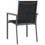 Garden Chairs 6 pcs Black 55x61.5x90 cm Textilene and Steel 3187086