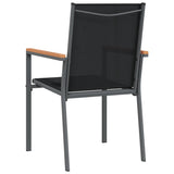 Garden Chairs 6 pcs Black 55x61.5x90 cm Textilene and Steel 3187086