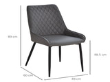Set Of 2 Quilted PU Leather Dining Chairs with Metal Frame 4 Legs Foot Caps Home Seating Modern T3398P328161