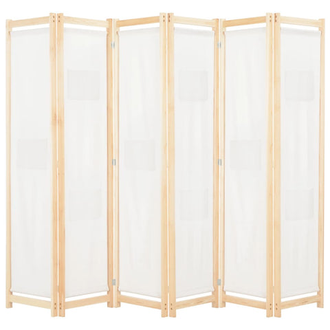 ZNTS 6-Panel Room Divider Cream 240x170x4 cm Fabric 248174