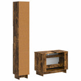2 Piece Bathroom Cabinet Set EDE Smoked Oak Engineered Wood 3417500