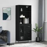 Highboard Black 69.5x34x180 cm Engineered Wood 3189518