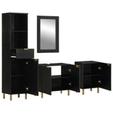 4 Piece Bathroom Furniture Set Black Engineered Wood 3309996