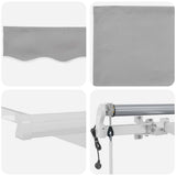 Retractable Awning Manual Light Grey 400 x 300 cm Fabric 3330641