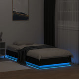 Bed Frame without Mattress with LED Lights Black 75x190 cm Small Single 839547