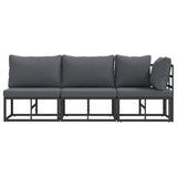 Outdoor Furniture 3 Piece Black and Anthracite Metal 42008025