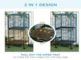 Bird Cage Budgie Cage 2 In 1 Large Aviary with Wheels Removable Trays for Finch Canaries Cockatiels T3398P376237