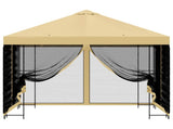 Garden Gazebo with Sidewalls 3 x 3 m Cream Polyester and Steel 900338