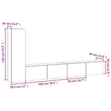 3 Piece TV Cabinet Set Sonoma Oak Engineered Wood 3114320