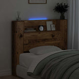 Storage Headboard with LED Old Wood Engineered Wood 3418656
