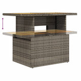 Garden Table Grey 100x55x73 cm Poly Rattan and Acacia Wood 366127
