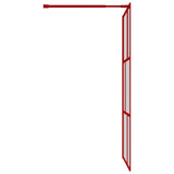 Walk-in Shower Wall with Clear ESG Glass Red 115x195 cm 154958
