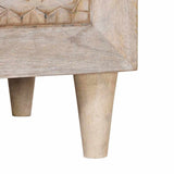 Bedside Cabinet Beige 50 x 33 x 62 cm Solid Acacia wood 4018126