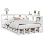 ZNTS Bookcase Bed without Mattress White 120x200cm Solid Wood Pine 3324503