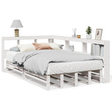 Bookcase Bed without Mattress White 120x200cm Solid Wood Pine 3324503