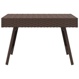 ZNTS Foldable Side Table Brown 60x40x38 cm Poly Rattan 319409