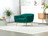 Velvet-Feel Shell Back Accent Chair - Green T3398P328128