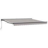 Retractable Awning Light Grey 400 x 300 cm Polyester and Metal 3330654