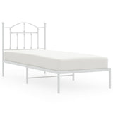 Metal Bed Frame without Mattress with Headboard White 80x200cm 353479