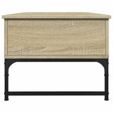 Coffee Table Sonoma Oak 100x50x40 cm Engineered Wood and Metal 845377