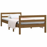 Bed Frame without Mattress Honey Brown 75x190 cm Small Single Solid Wood Pine 821642