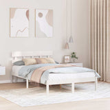 Bed Frame with Headboard White 140 x 190 cm Solid Pine wood 872171