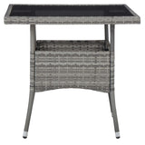 Outdoor Dining Table Grey Poly Rattan and Glass 46178